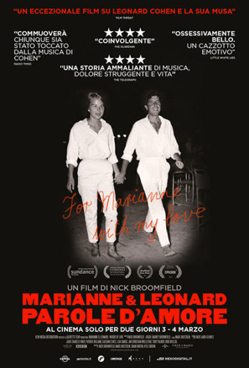 Locandina MARIANNE E LEONARD PAROLE D’AMORE