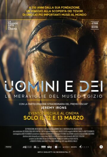 Locandina UOMINI E DEI – LE MERAVIGLIE DEL MUSEO EGIZIO